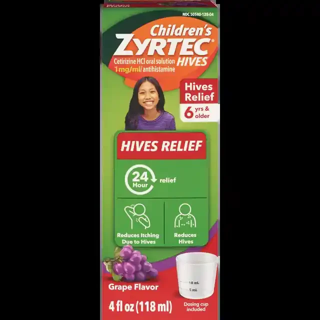 Children‘s Zyrtec 24 Hour Hives Relief Liquid, Grape Flavor, 4 fl. oz