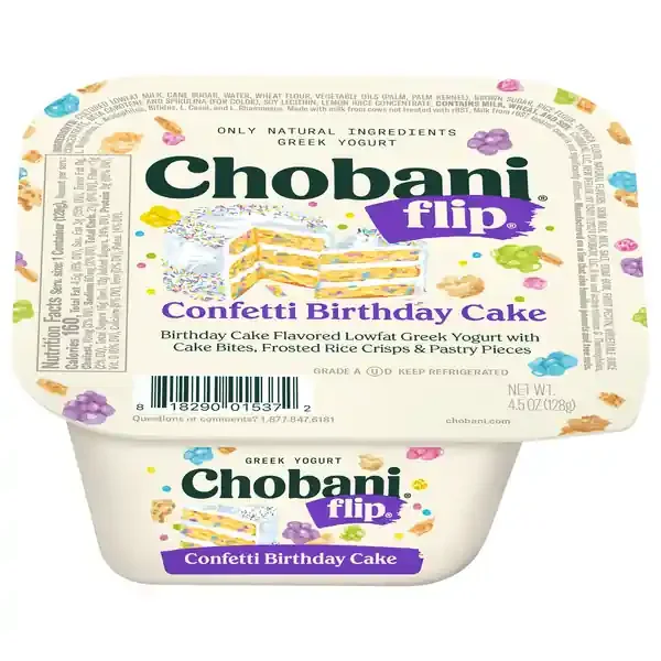 Chobani Flip Limited Batch Low Fat Confetti Birthday Cake Greek Yogurt Cup