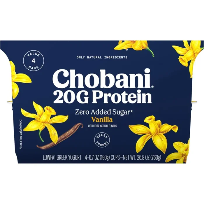 Chobani Lowfat Greek Vanilla Yogurt 4 – 6.7 oz Cups