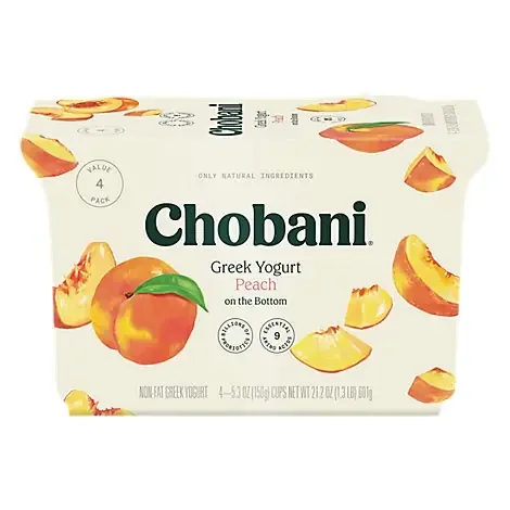 Chobani Yogurt Greek Non Fat On The Bottom Peach