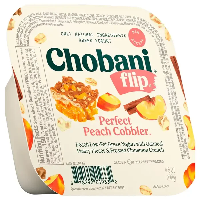 Chobani Yogurt, Greek, Perfect Peach Cobbler