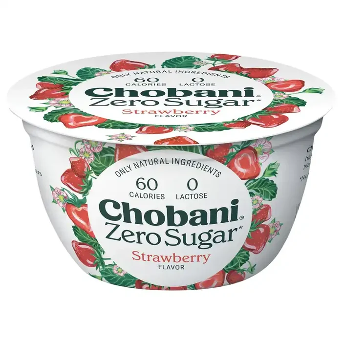 Chobani Yogurt, Zero Sugar, Strawberry Flavor
