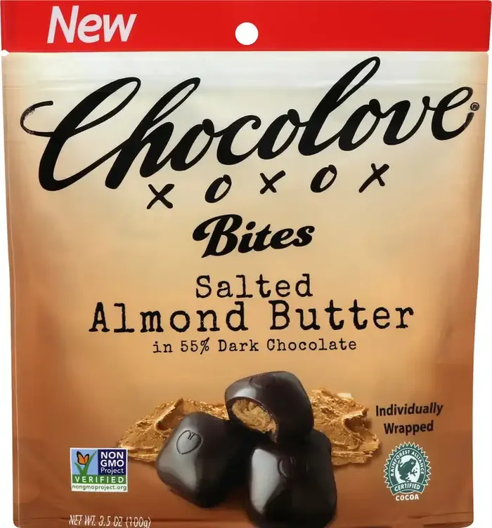 Chocolove 55% Salted Almond Butter Dark Chocolate Bites 3.5 oz