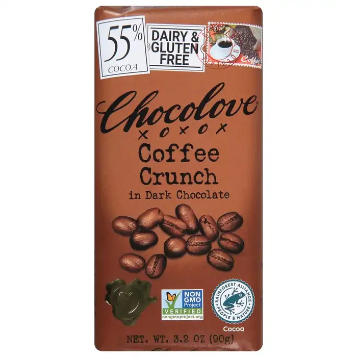 Chocolove Chocolate Bar Dark Chocolate Coffee Crunch – 3.2 Oz