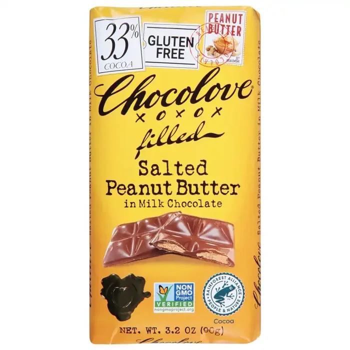 Chocolove Filled Salted Peanut Butter In Milk Chocolate, 33% Cocoa Content