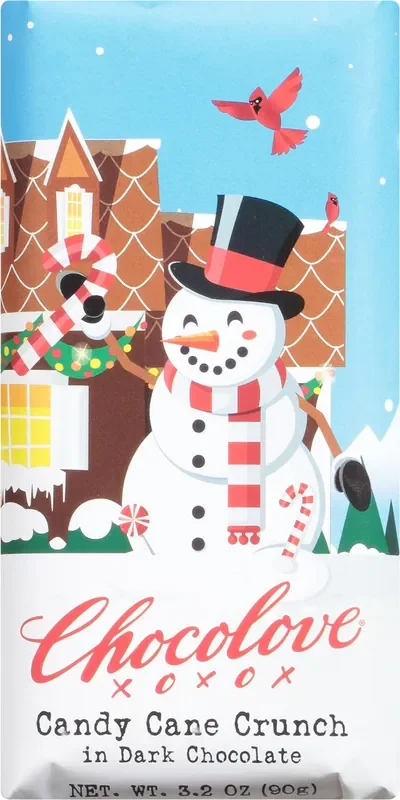 Chocolove Xoxox Candy Cane Crunch in Dark Chocolate 3.2 oz