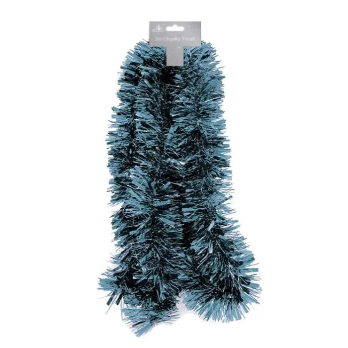 Christmas Chunky Tinsel Pale Blue 2m