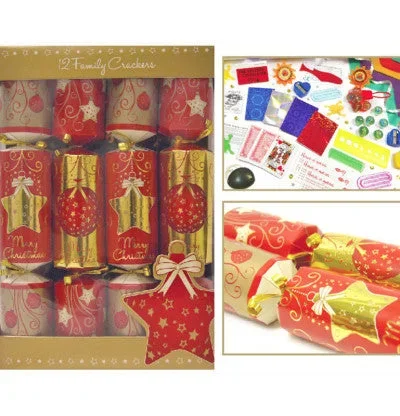 Christmas Crackers Family Star & Bauble 12” 12 Pack
