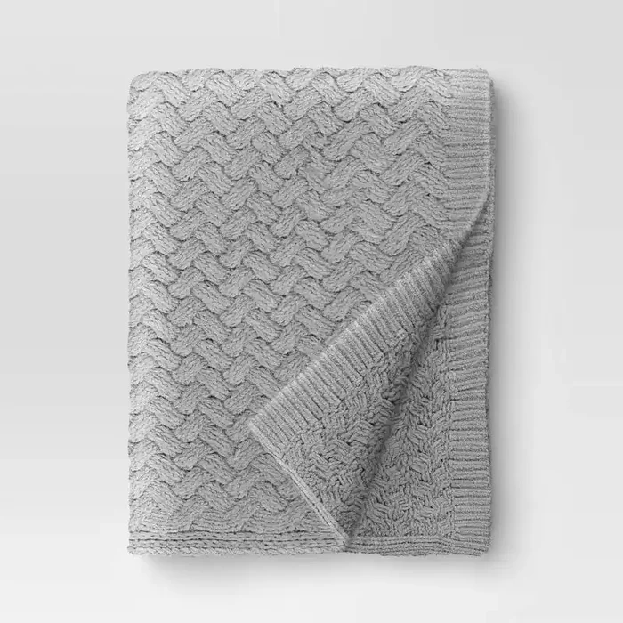 Chunky Chenille Throw Blanket Gray – Threshold™