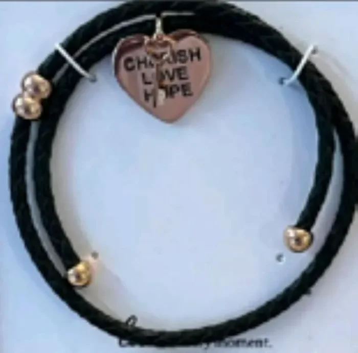 City By City Cbc Brc Cz Lthr Heart Charm 111686 Blk