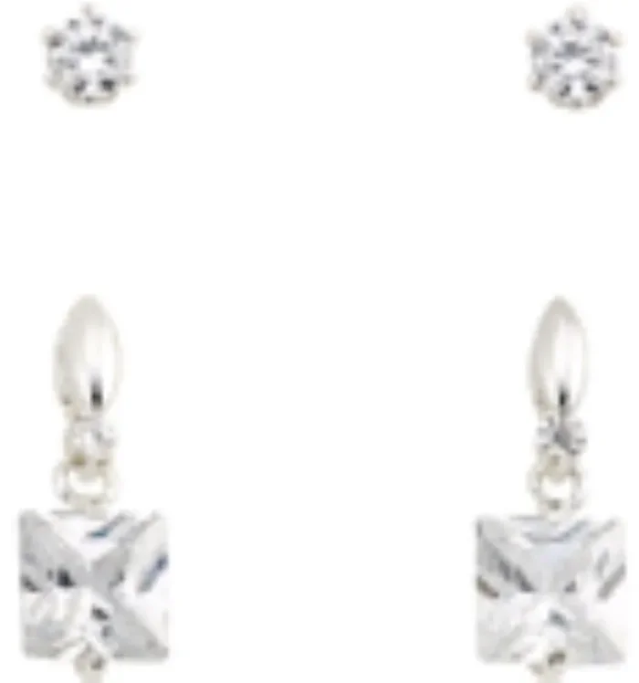 City By City Cbc Cz Ear Duo Square & Rnd 111602 Slv