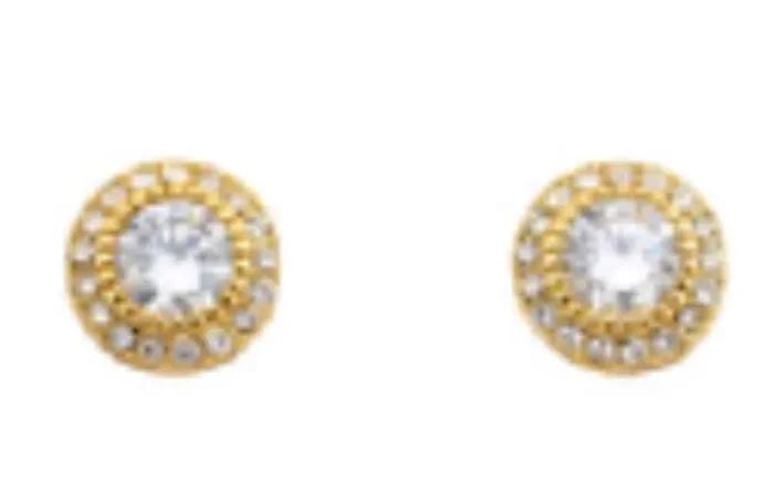 City By City Cbc Cz Ear Halo Stud 111599 Gold