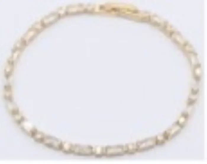 City by City Cubic Zirconia Gold Plated Dot Dash Tennis Bracelet