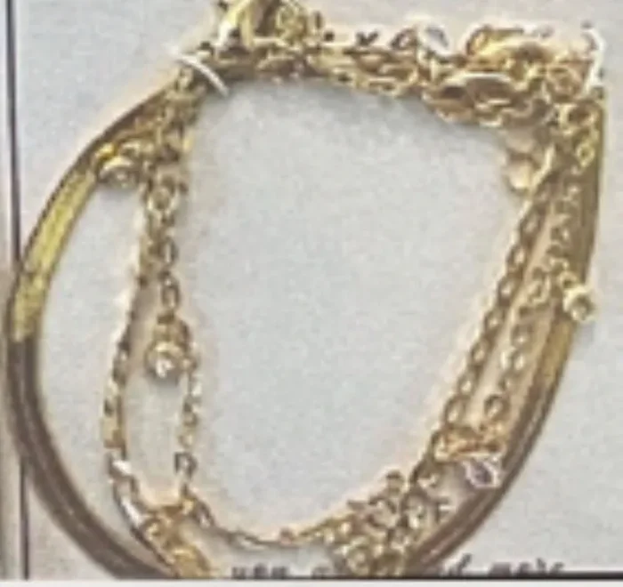 City by City Gold Multi Chain Bracelet Set With Cubic Zirconia