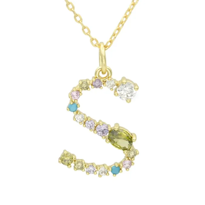 City By City Multi Colored Initial Pendants, Multi With Cubic Zirconia S