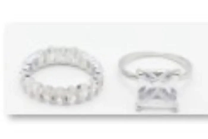 City by City Silver Duo Pave Rings With Cubic Zirconia