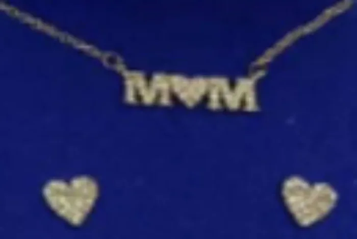 City by City Silver Mom With Heart Pendant and Pave Heart Earrings With Cubic Zirconia