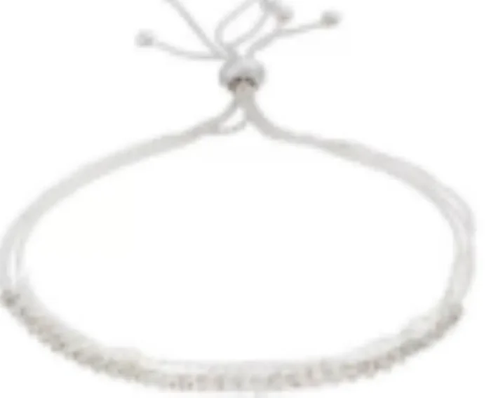 City by City Silver Plated Bolo Bracelet With Genuine Crystals