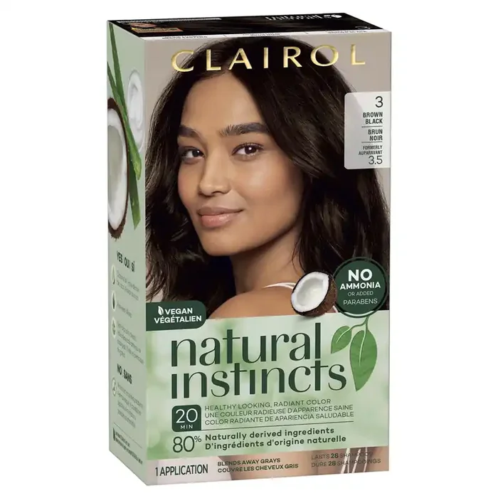 Clairol Natural Instincts Brown Black 3 Hair Coloring Kit