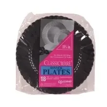 Classicware Black Plastic Plates