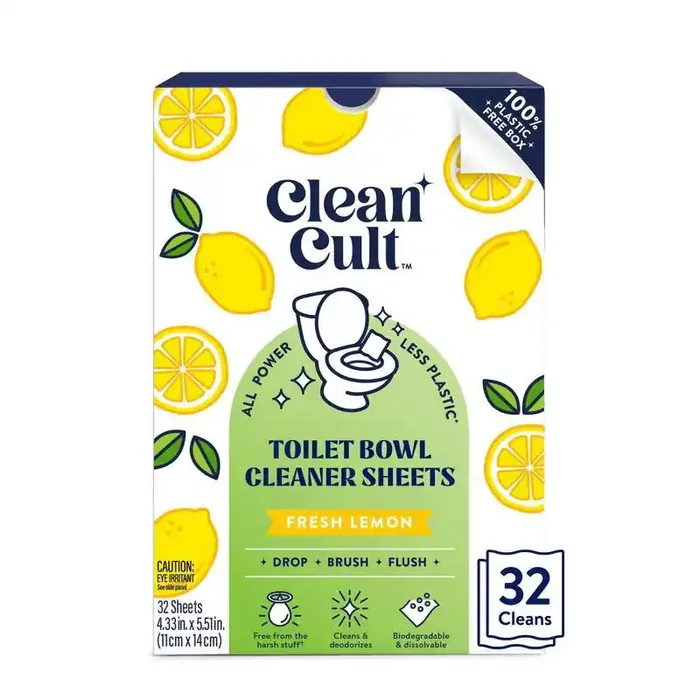 Cleancult Fresh Lemon Toilet Bowl Cleaner Sheets – 32ct
