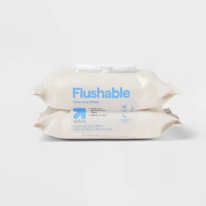 Cleansing Flushable Cloths – Fragrance Free – 60ct/2pk – up&up™