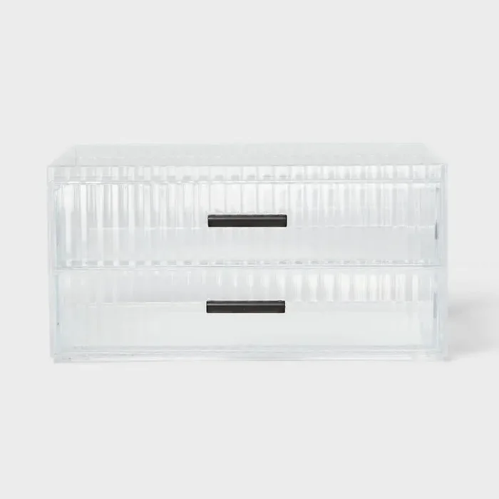 Clear Ribbed Acrylic Stacking Drawers – Threshold™