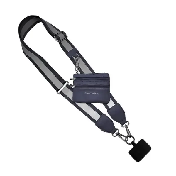 CLIP GO STRAP W/POUCH NAVY REFL