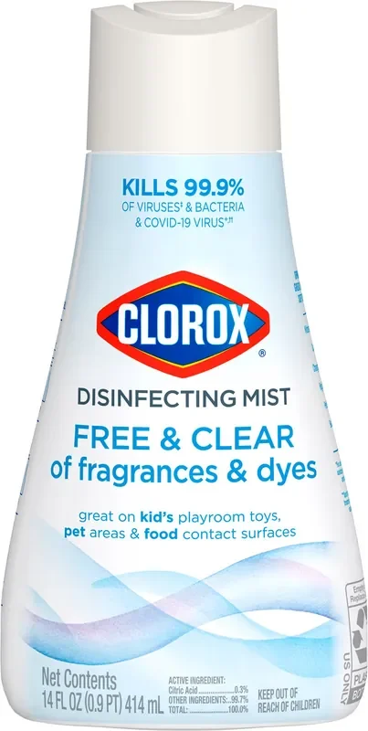 Clorox Free & Clear Disinfecting Mist Refill, Sanitizing and Antibacterial Disinfectant Spray, 14 Fluid Ounces