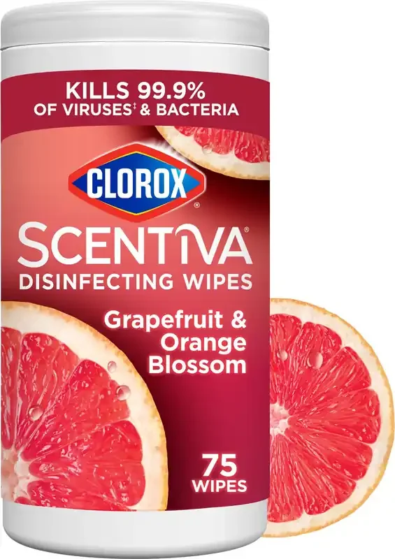 Clorox Scentiva 75 -Count Grapefruit Orange Blossom Disinfectant Wipes All-Purpose Cleaner