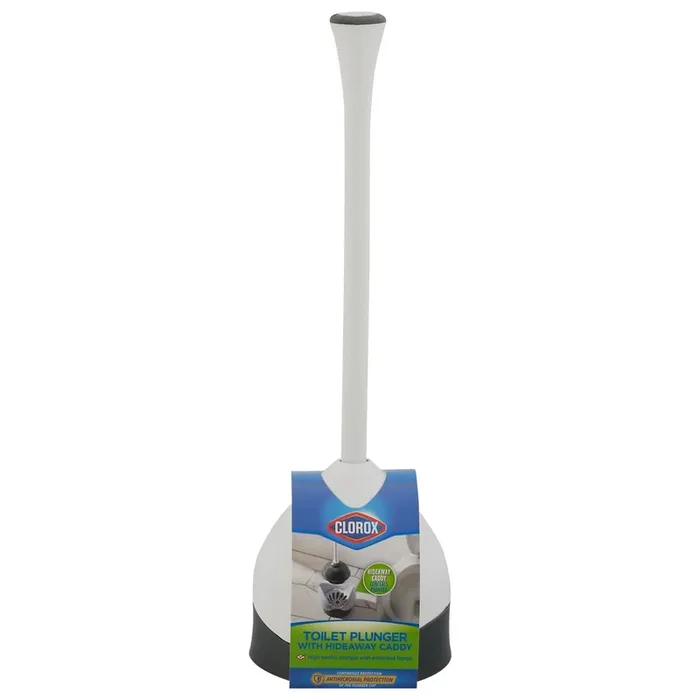 Clorox Toilet Plunger With Hide-Away Caddy
