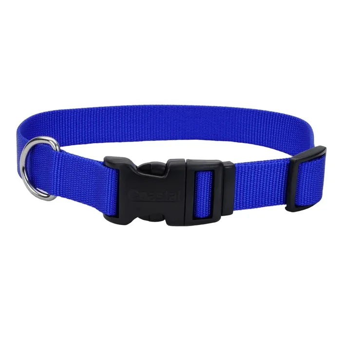 Coastal Adjustable Dog Collar with Plastic Buckle, Blue, Small – 5/8″ x 10″-14″