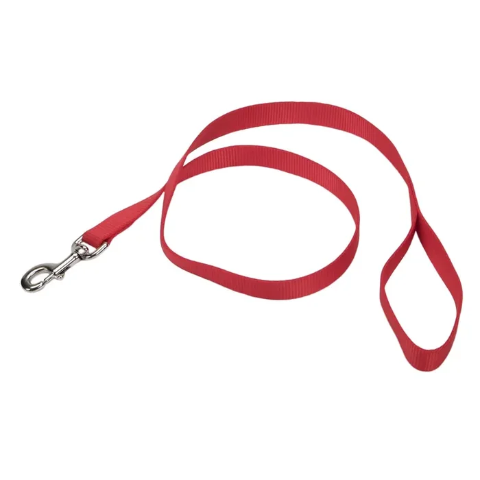 Coastal Single-Ply Dog Leash, Red, Small – 5/8″ x 6‘