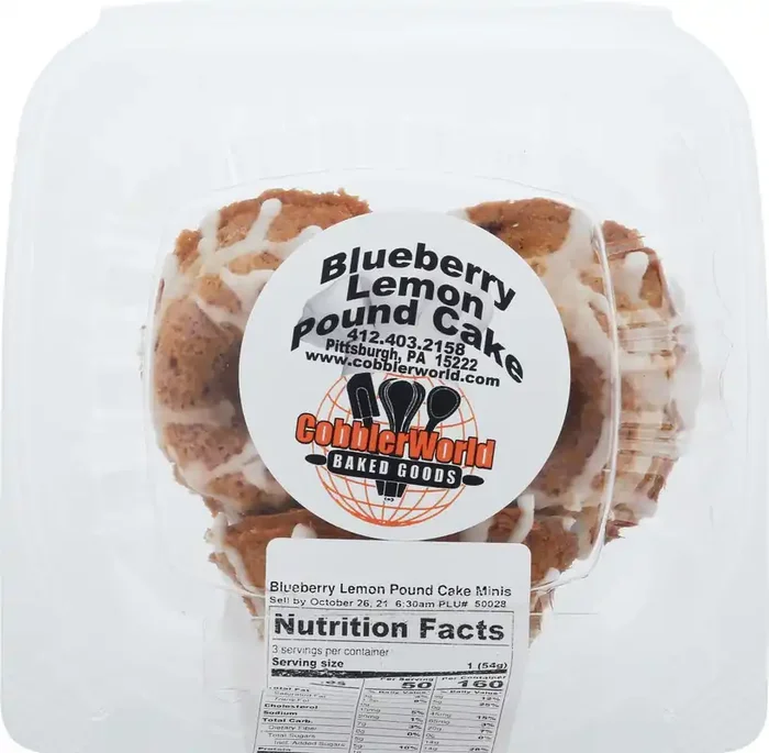 CobblerWorld Minis Blueberry Lemon Pound Cake 1 ea