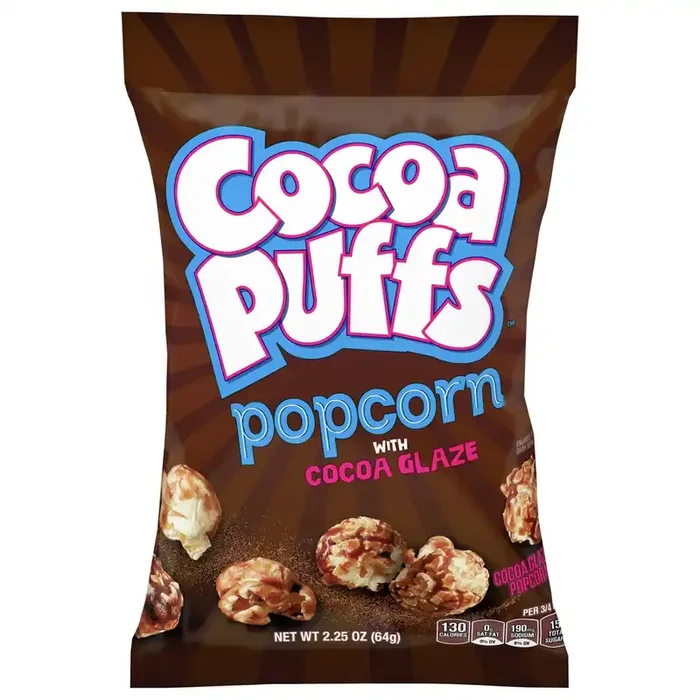 Cocoa Puffs Popcorn Snack, Cocoa Chocolate Glaze, Snack Bag, 2.25 oz