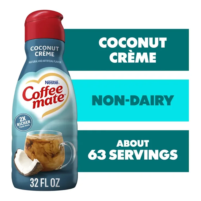 Coffee Mate Coconut Crème Flavored Coffee Creamer, Non-Dairy, Gluten-Free, 63 Servings – 32 oz
