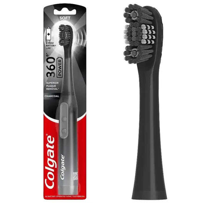 Colgate 360 Charcoal Battery Powered Toothbrush Soft – 1ct