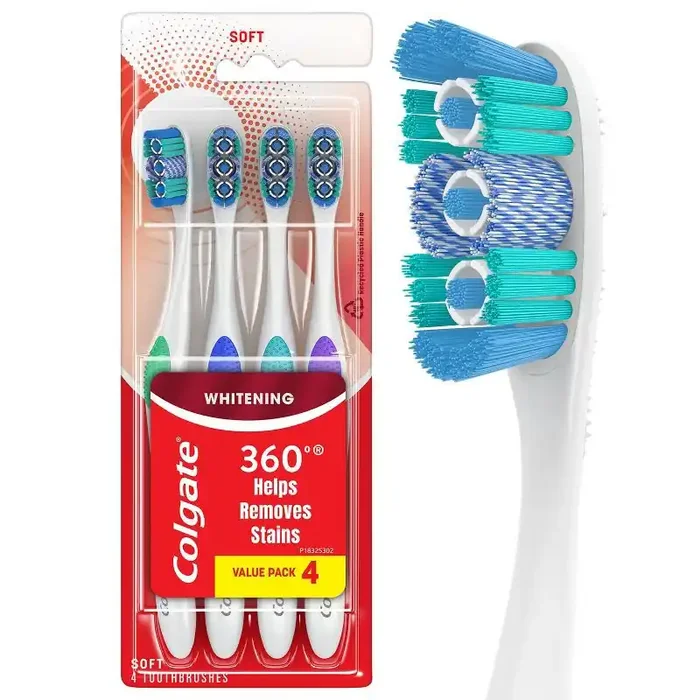 Colgate 360 Optic White Whitening Toothbrush – 4ct