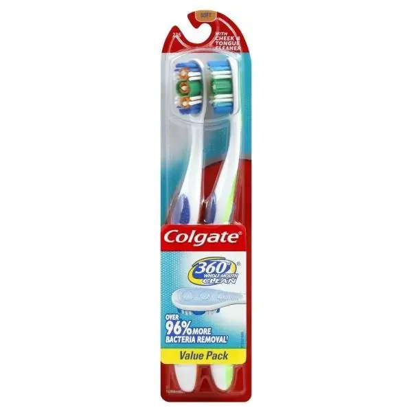 Colgate 360 Whole Mouth Clean Toothbrush Value Pack Soft – 2 PK