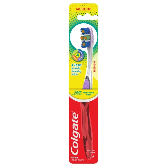 Colgate 360° Advanced 4 Zone Toothbrush, Medium
