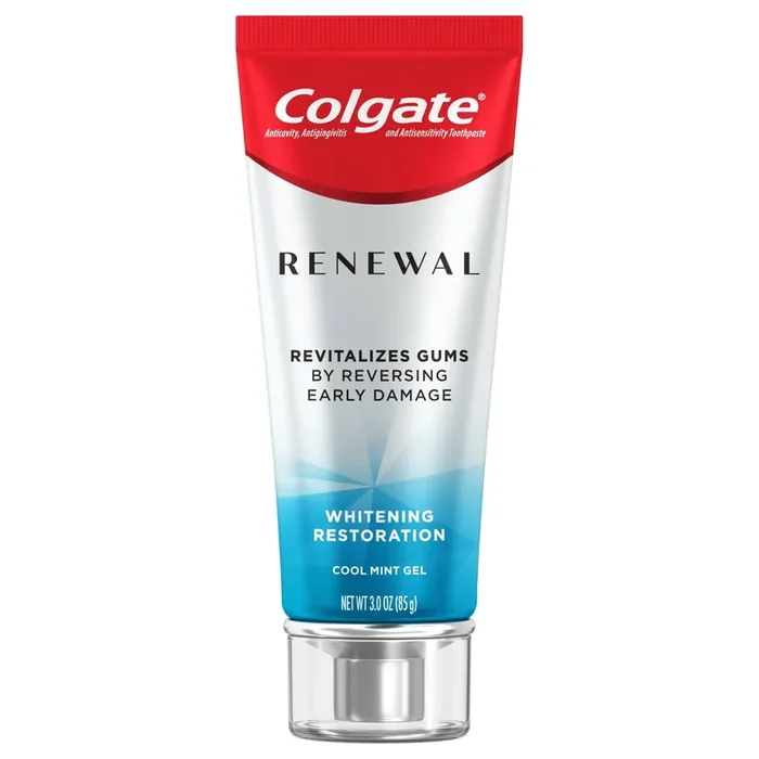 Colgate Gum Renewal Gum Protection Toothpaste Gel Whitening Restoration, Mint Gel Toothpaste for Gingivitis, 3 Oz
