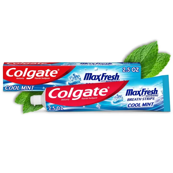 Colgate Max Fresh Toothpaste with Mini Breath Strips, Cool Mint – 2.5 ounce