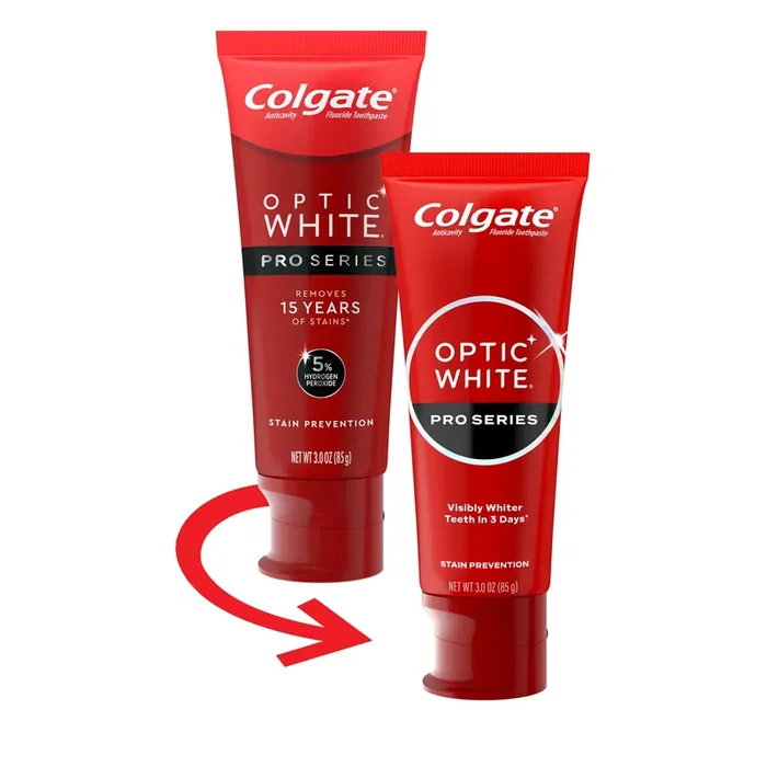 Colgate Optic White Pro Series Whitening Toothpaste with 5% Hydrogen Peroxide, Stain Prevention, 3 oz Tube