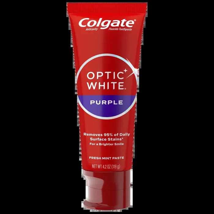 Colgate Optic White Purple Anticavity Fluoride Fresh Mint Paste Toothpaste 4.2 oz