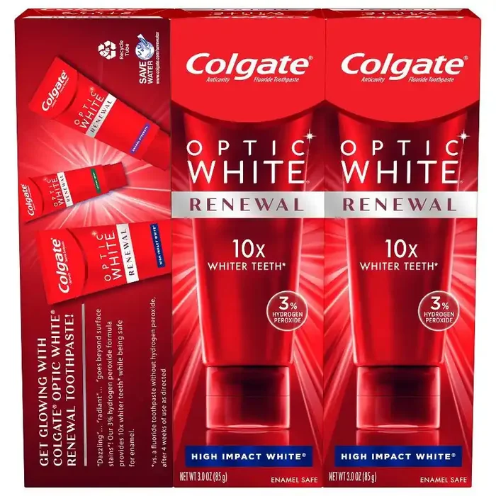 Colgate Optic White Renewal High Impact Whitening Toothpaste – 3oz/3pk