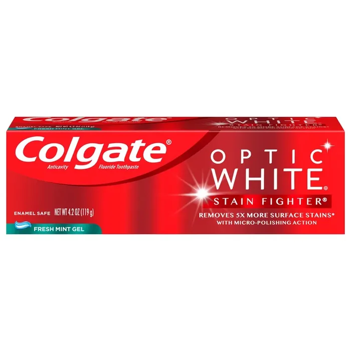 Colgate Optic White Stain Fighter Stain Removal Toothpaste, Fresh Mint Gel, 4.2 Oz