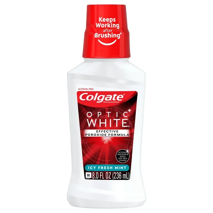 Colgate Optic White Whitening Mouthwash, Fresh Mint – 236 mL, 8 fl.oz.