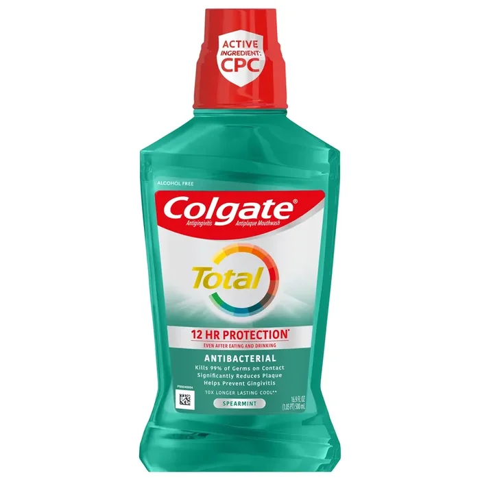 Colgate Total Antigingivitis Antiplaque Mouthwash, Alcohol-Free, Spearmint, 500 Ml