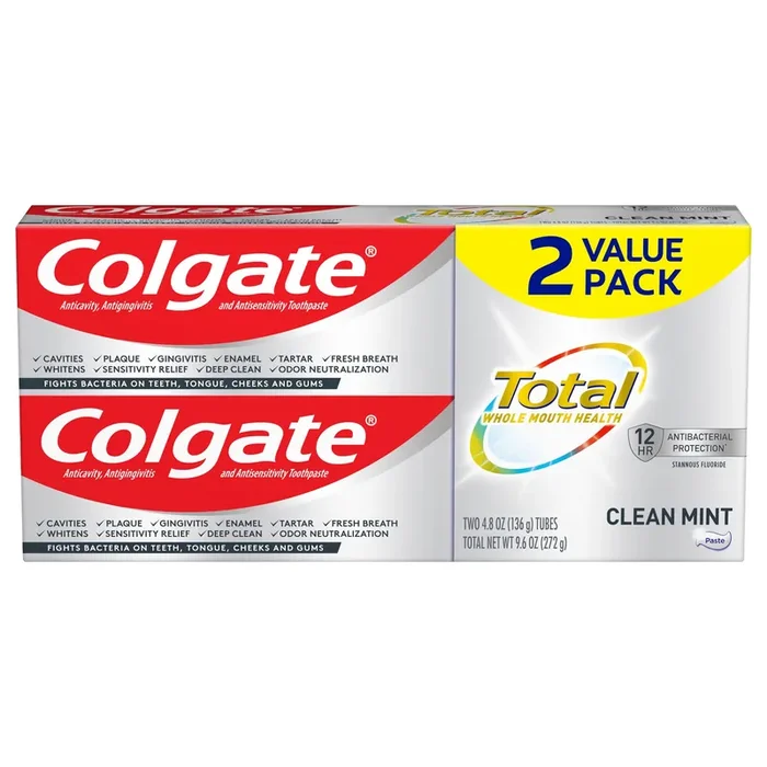 Colgate Total Clean Mint Paste Toothpaste – 4.8oz 2pk