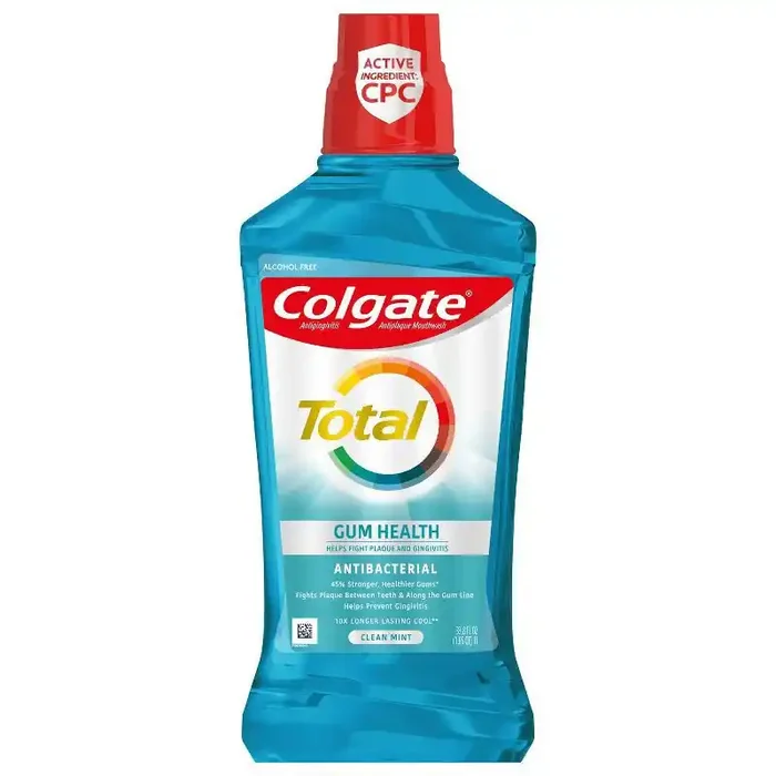 Colgate Total Gum Health Mouthwash, Clean Mint – 1L, 6pk